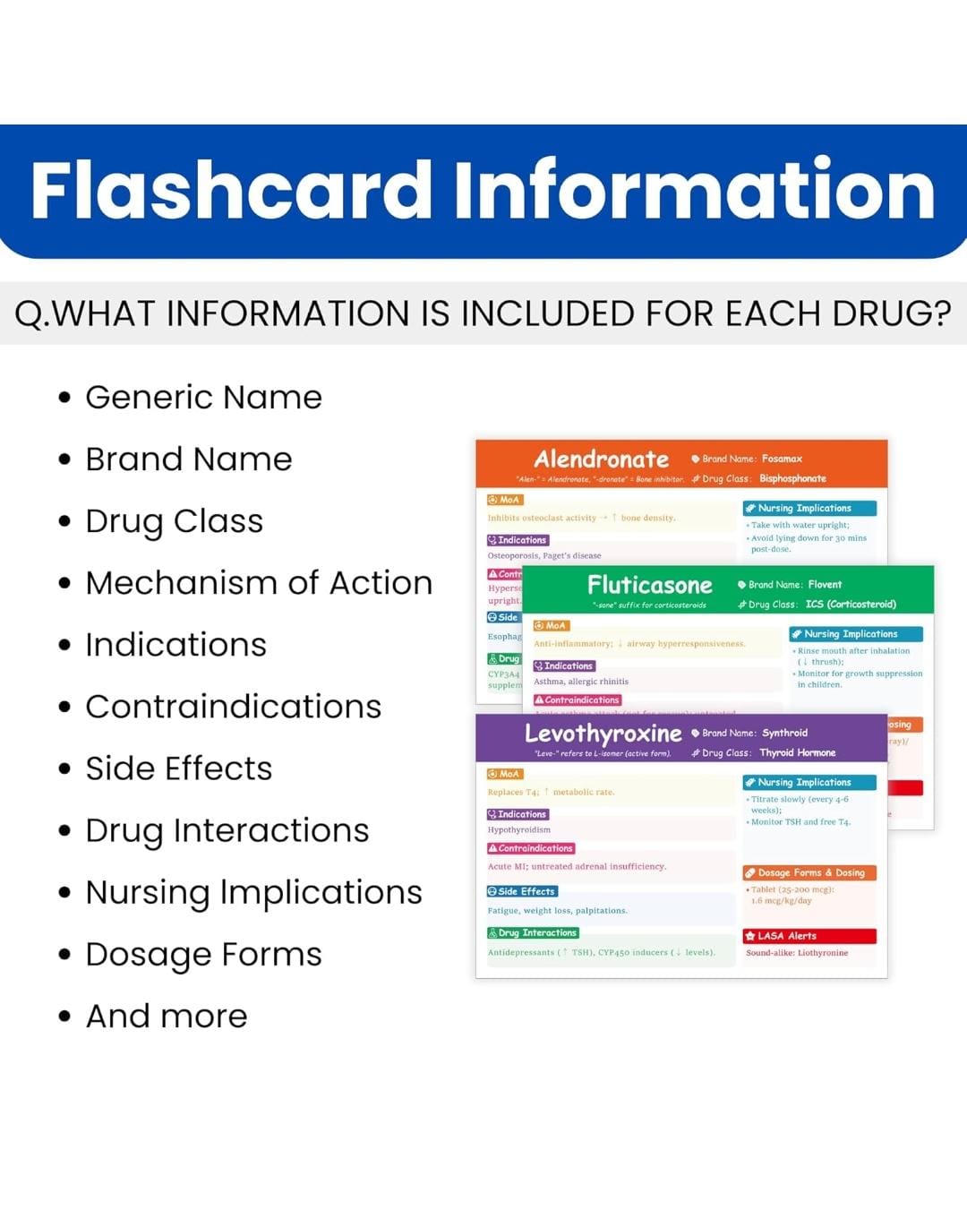 Pharmacology Flashcards – 1000 Terms for NCLEX, Nursing & Med School Review